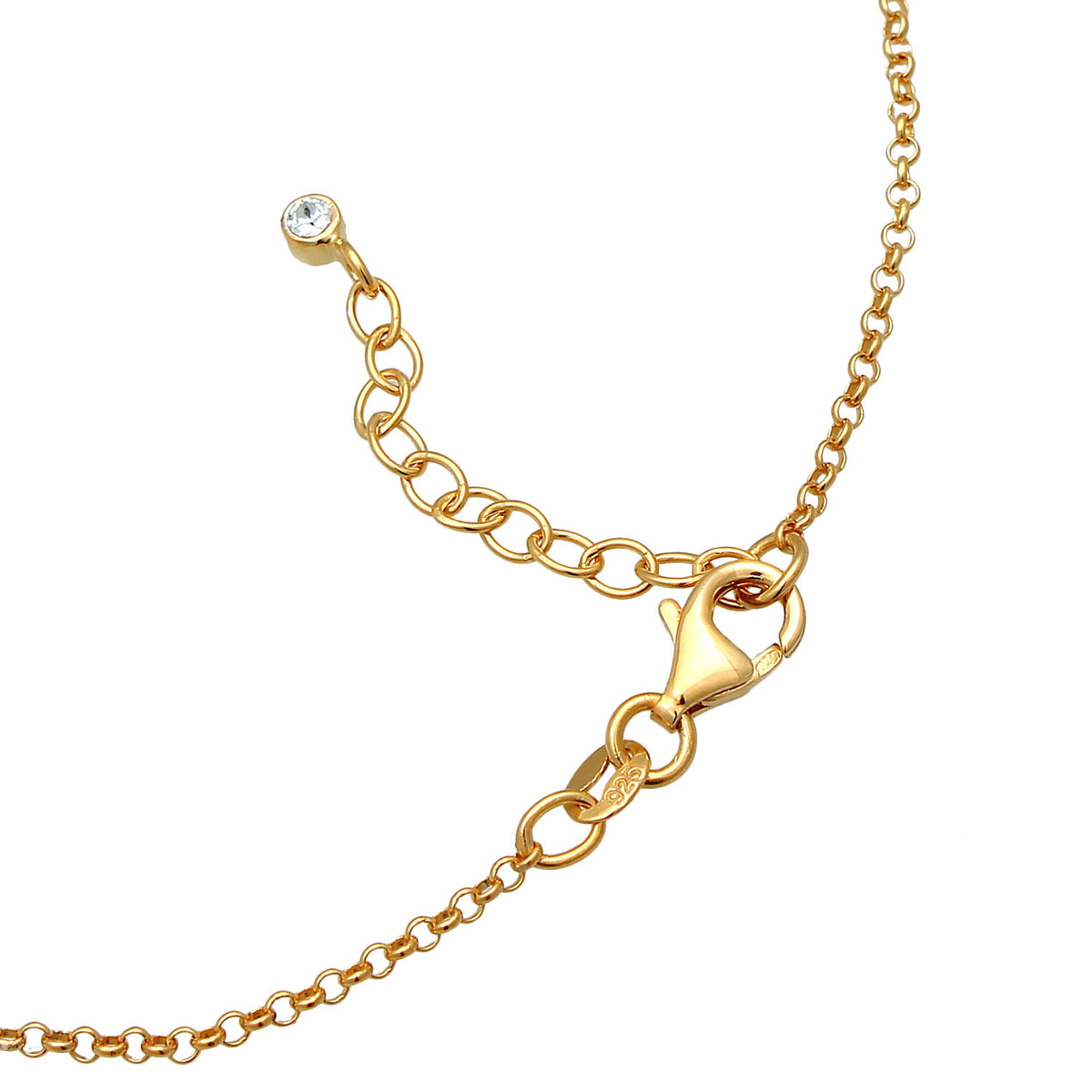Gold - Elli | Fußkettchen | Mit Kristallen von Swarovski® (Hellblau) | 925 Sterling Silber vergoldet