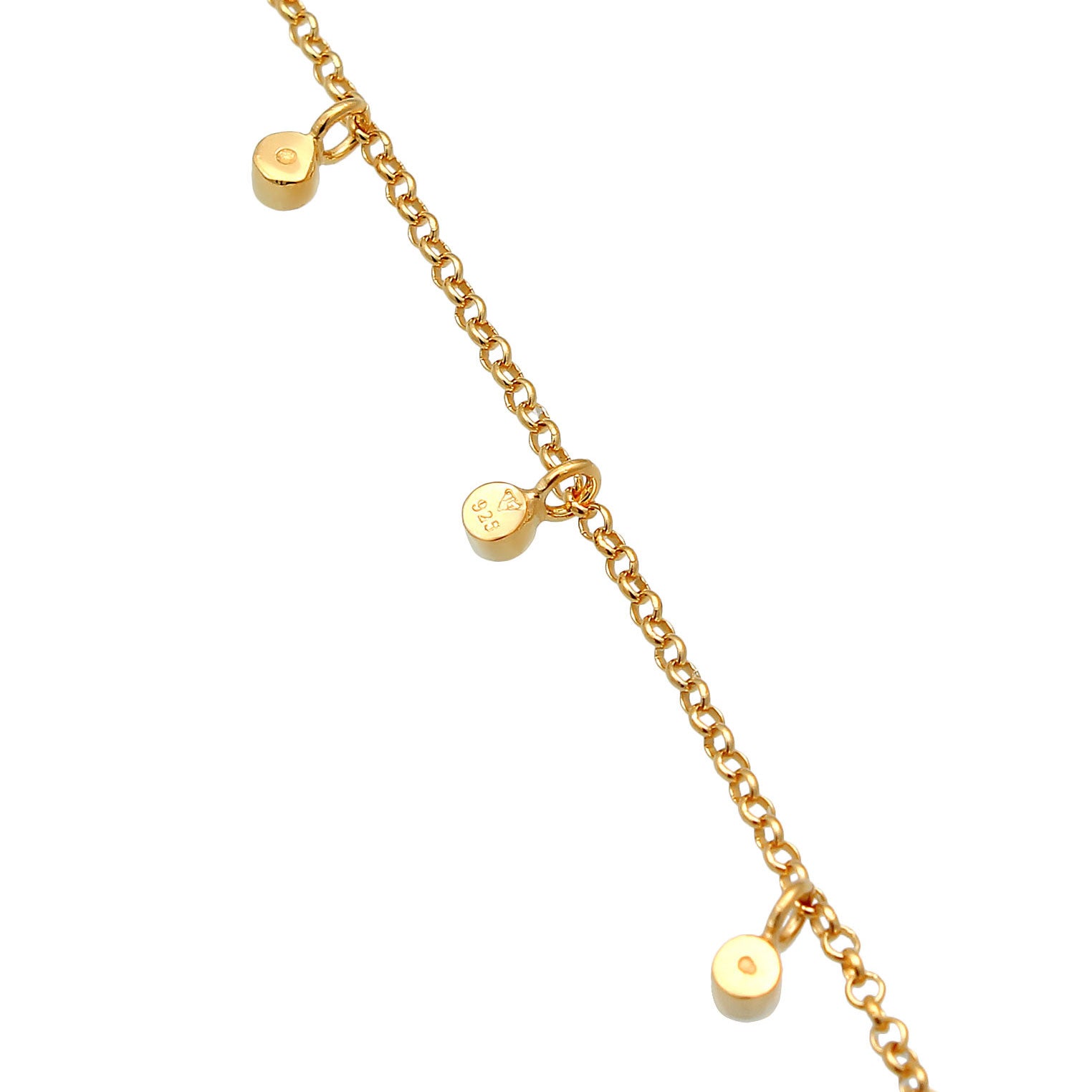 Gold - Elli | Fußkettchen | Mit Kristallen von Swarovski® (Hellblau) | 925 Sterling Silber vergoldet