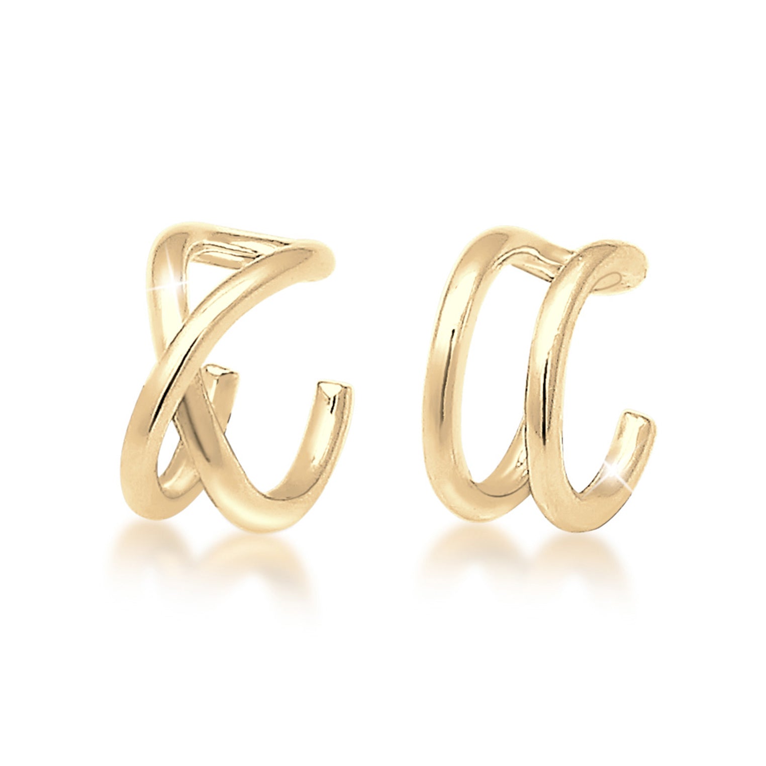 Gold - Elli | Earcuff Set Geo | 925 Sterling Silber vergoldet
