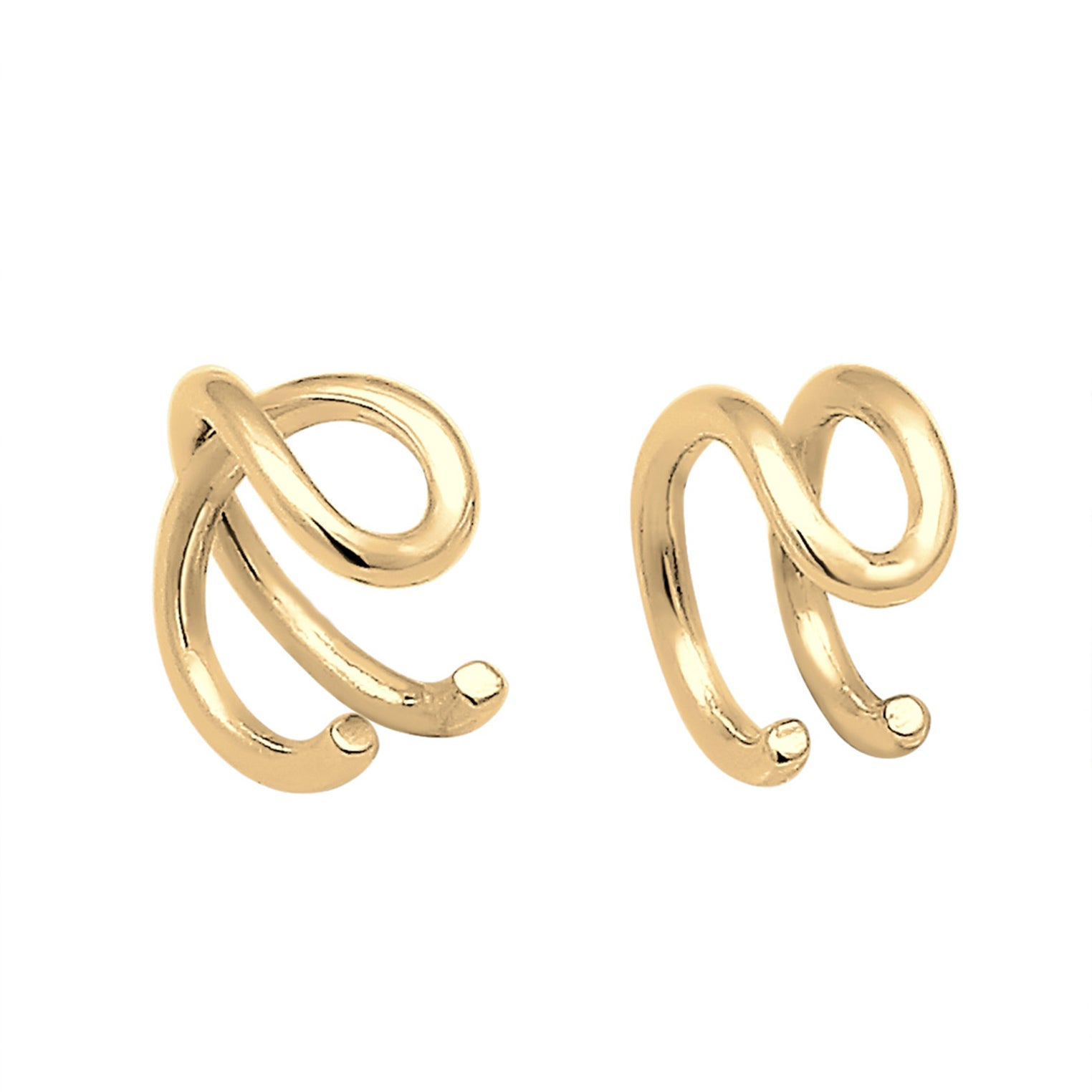 Gold - Elli | Earcuff Set Geo | 925 Sterling Silber vergoldet