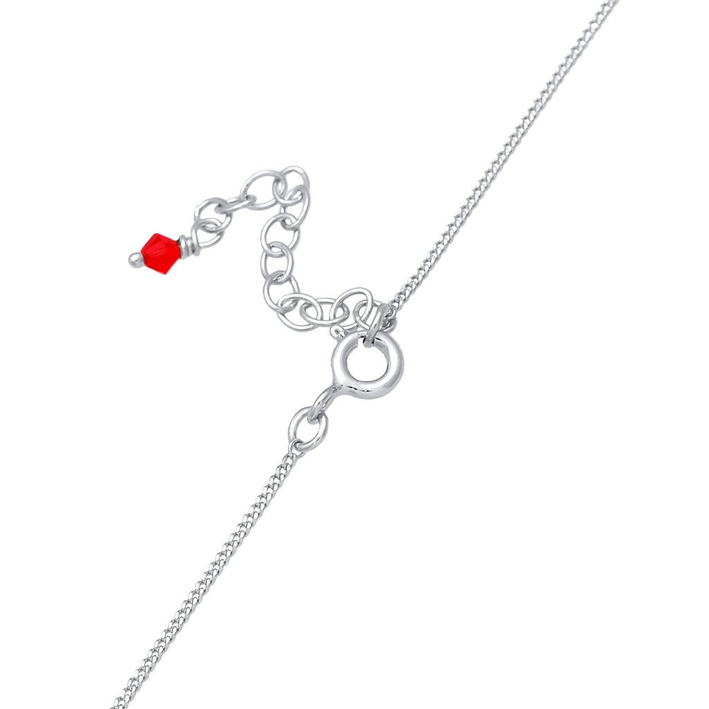Silber - Elli | Halskette Marienkäfer | Kristall (Rot) | 925er Sterling Silber