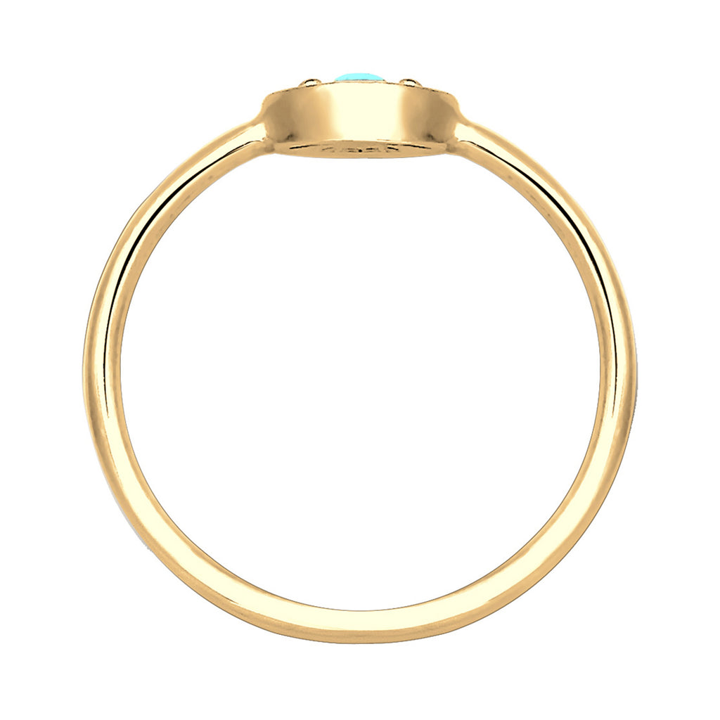 Gold - Elli | Ring Evil Eye | Howlith ( Türkis ) | 925 Sterling Silber vergoldet