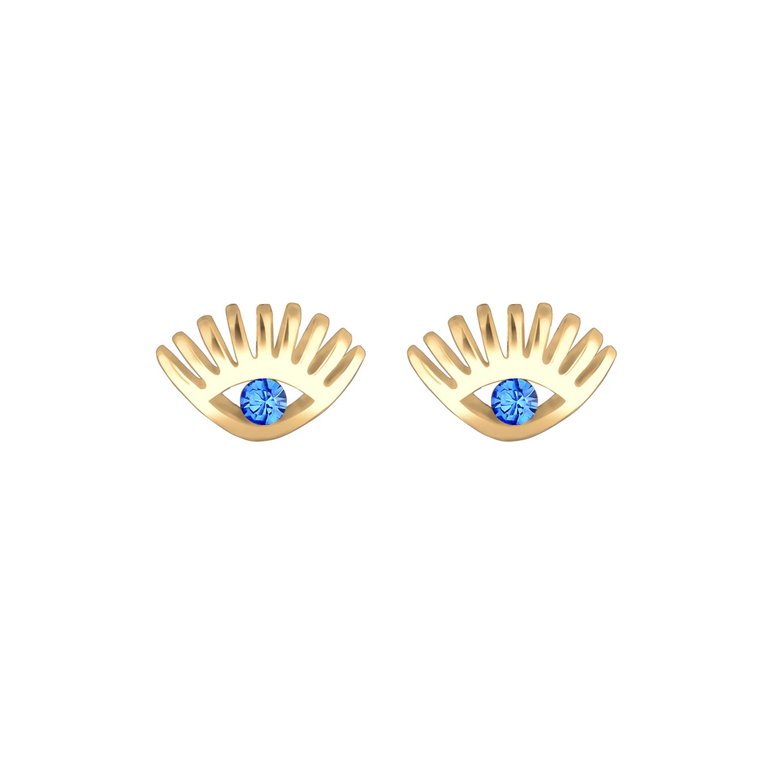 Gold - Elli | Ohrstecker Evil Eye | Kristall ( Blau ) | 925 Sterling Silber vergoldet