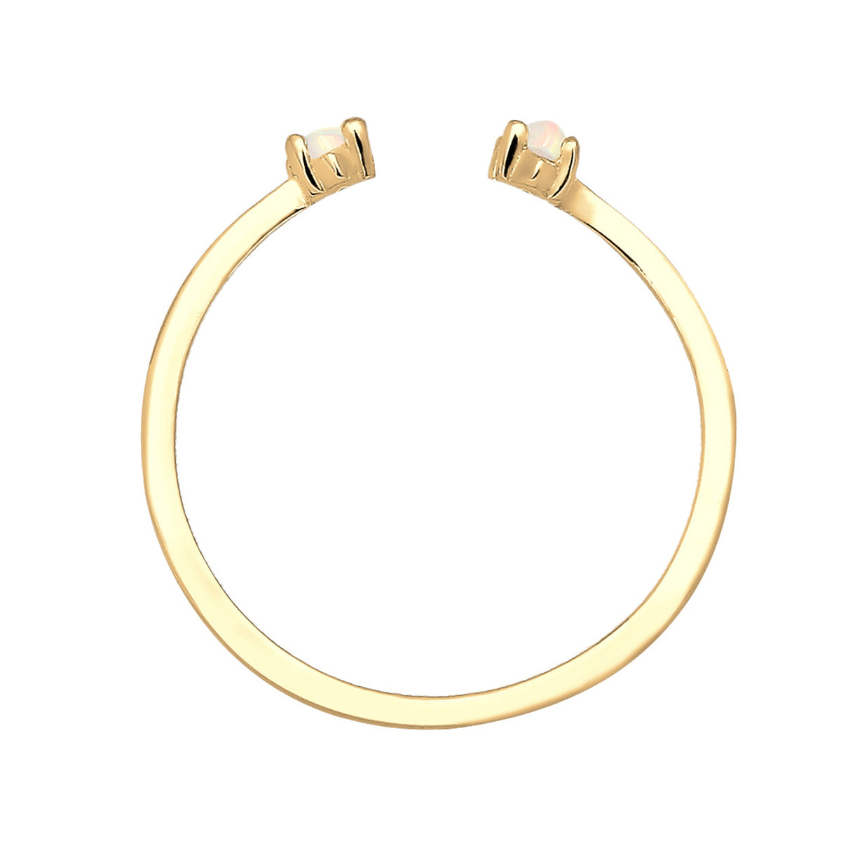 Gold - Elli | Ring | Opal ( Weiß ) | 925 Sterling Silber vergoldet