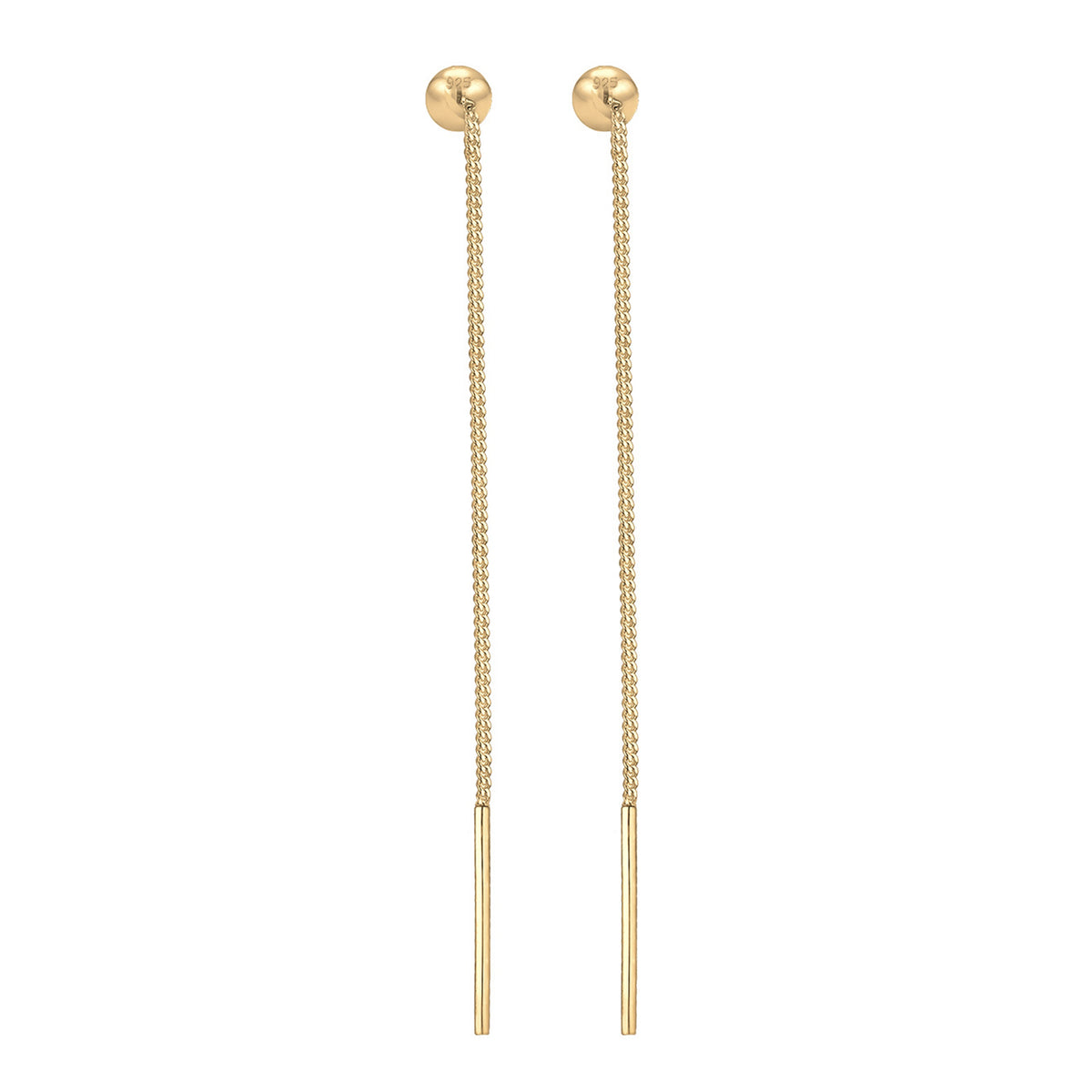 Gold - Elli | Ohrhänger Ear Chain | 925 Sterling Silber vergoldet