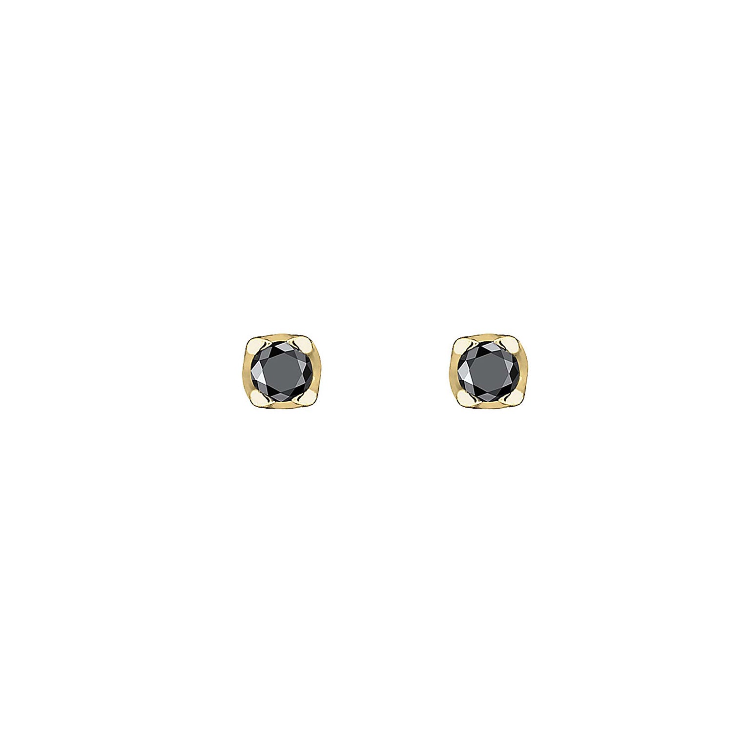 Schwarz - Elli DIAMONDS | Ohrstecker | Diamant ( Schwarz, 0,06 ct ) | 375 Gelbgold