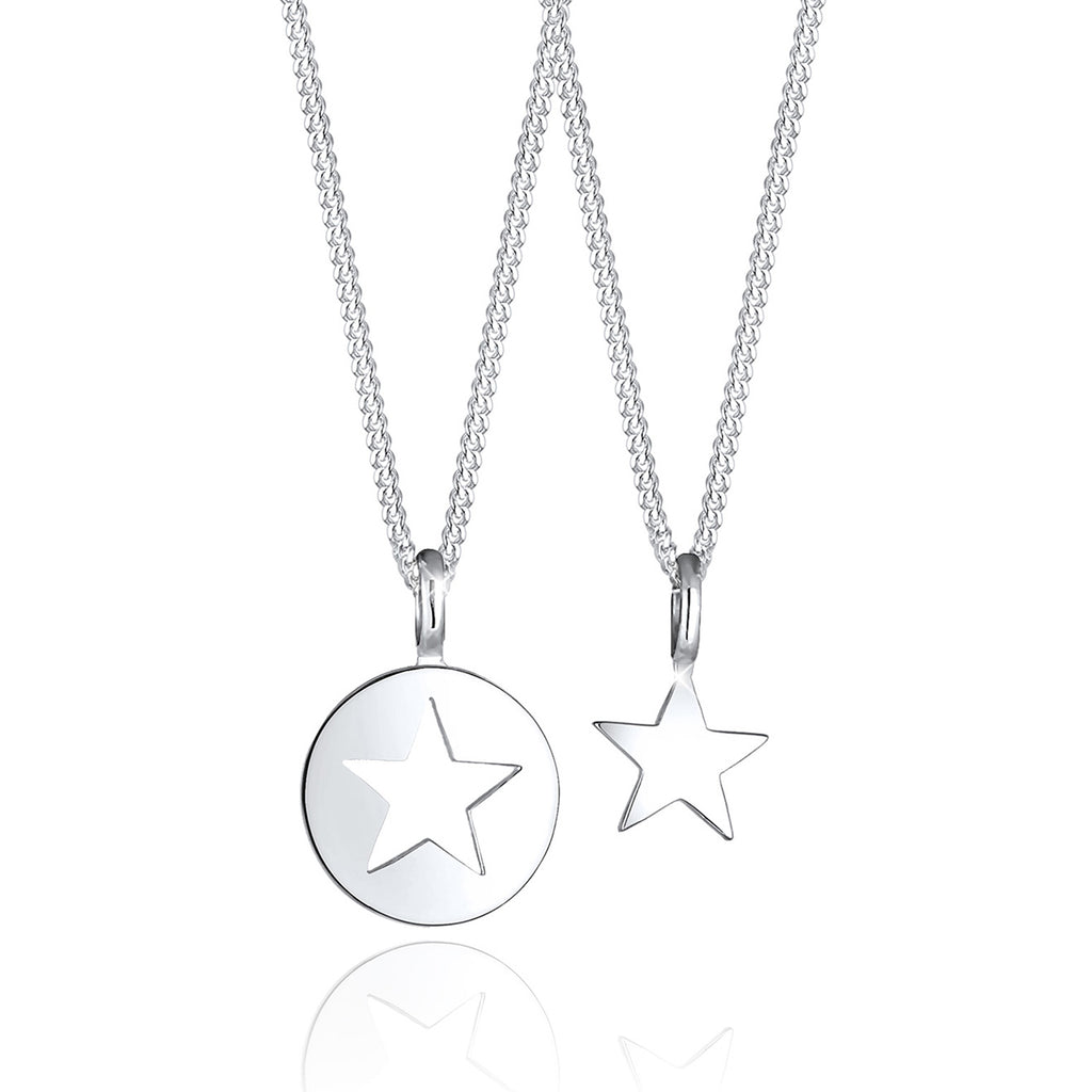 Silber - Elli | Mutter-Kind-Kettenset | 925er Sterling Silber