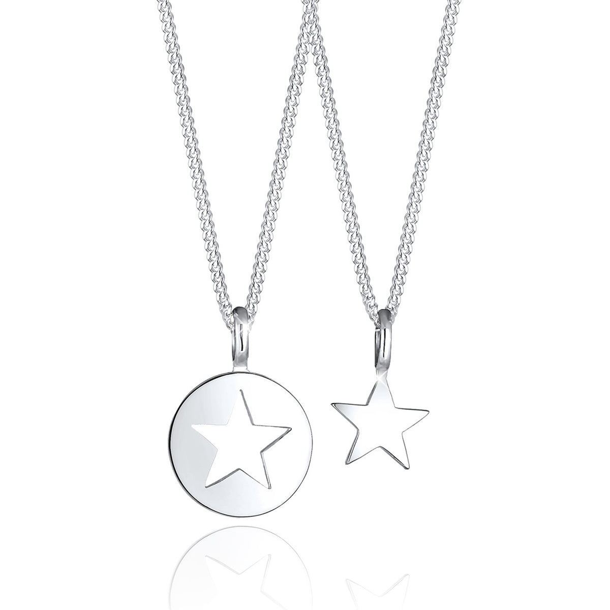 Silber - Elli | Mutter-Kind-Kettenset | 925er Sterling Silber