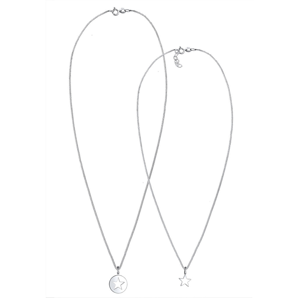 Silber - Elli | Mutter-Kind-Kettenset | 925er Sterling Silber