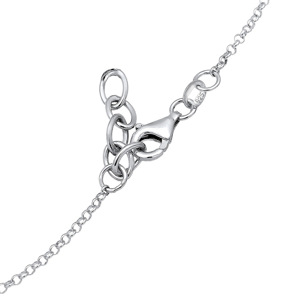 Silber - Elli | Halskette Mond Stern | 925 Sterling Silber