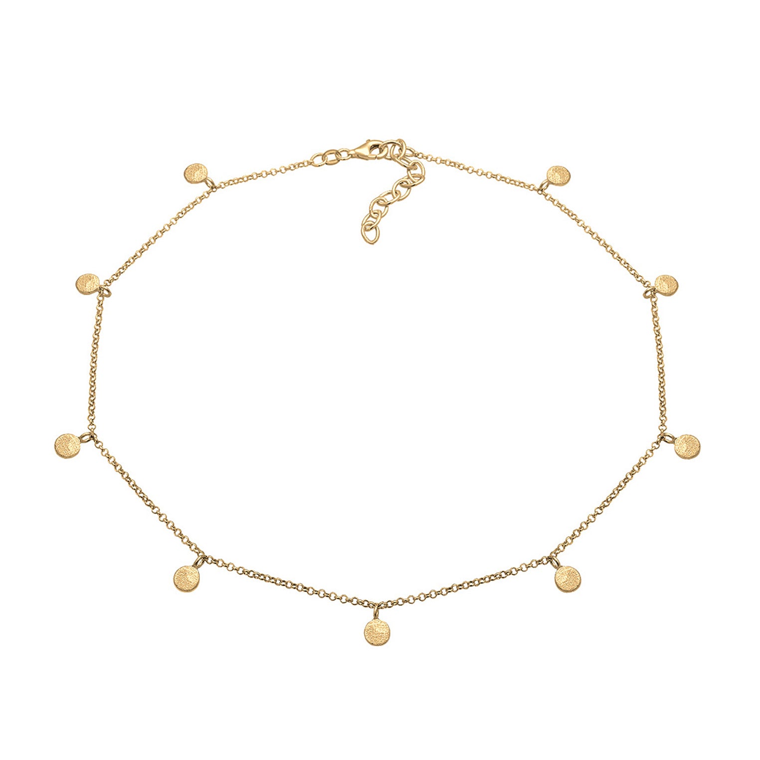 Gold - Elli | Choker Basic Plättchen | 925er Sterling Silber vergoldet