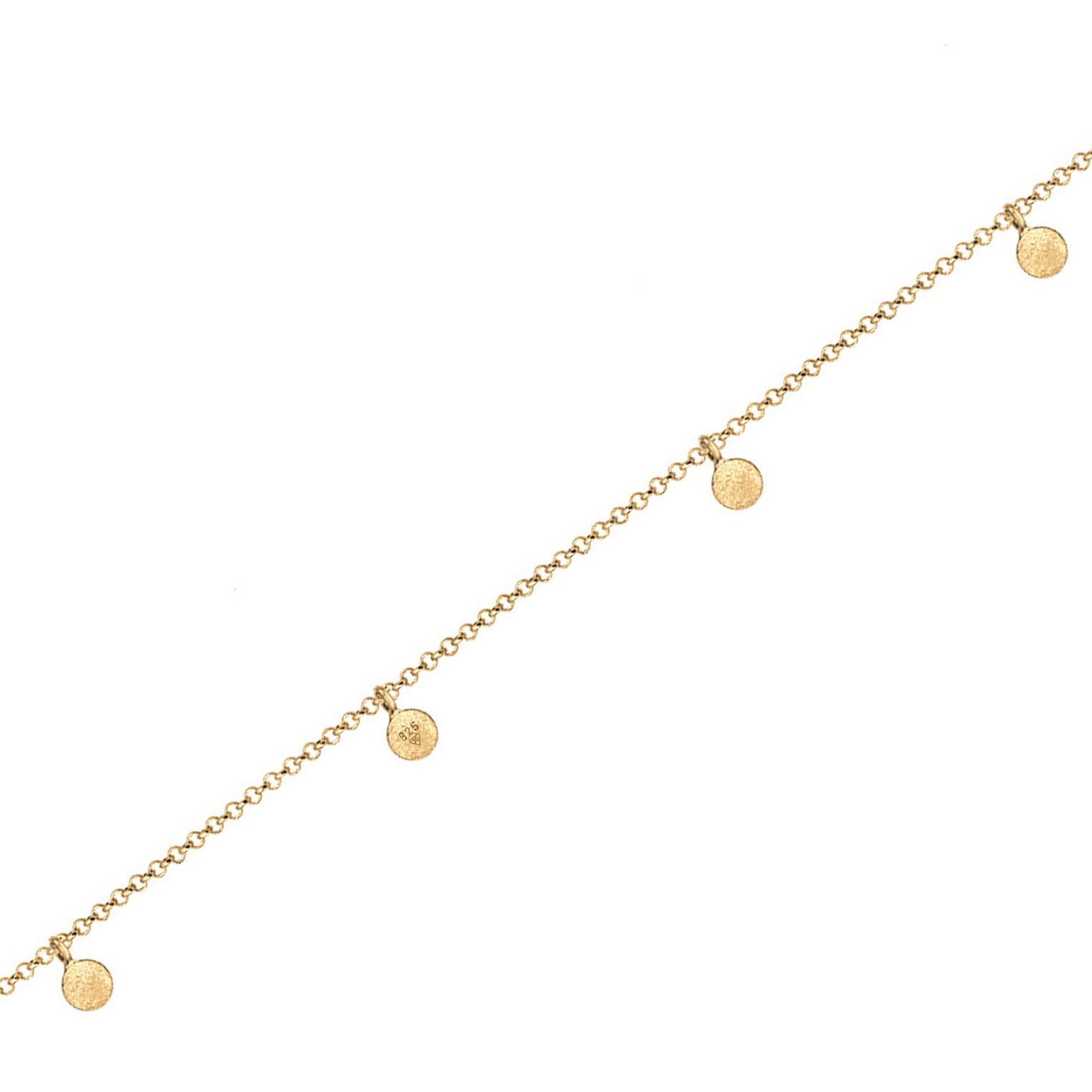 Gold - Elli | Choker Basic Plättchen | 925er Sterling Silber vergoldet