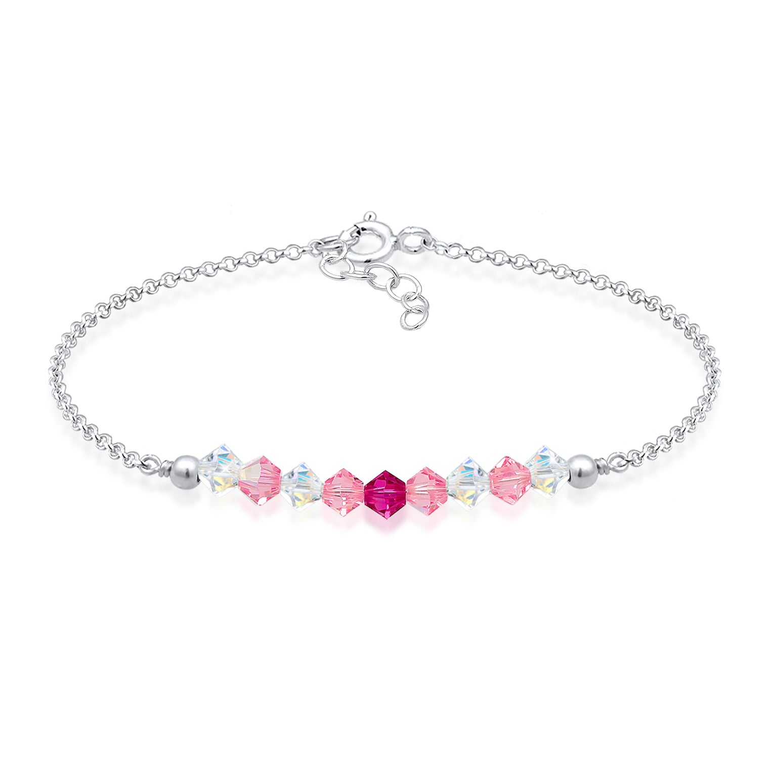 Pink - Elli | Armband | Kristall ( Pink ) | 925er Sterling Silber