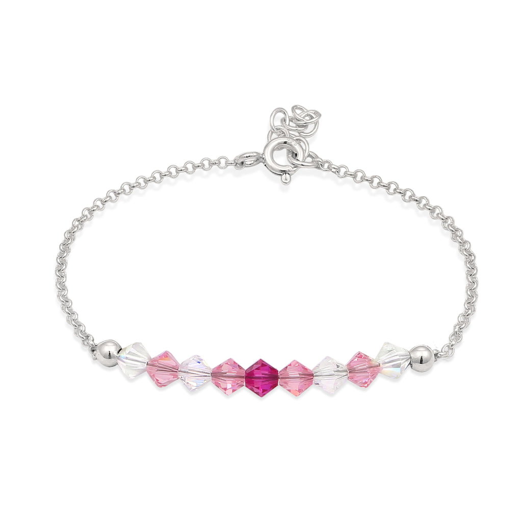 Pink - Elli | Armband | Kristall ( Pink ) | 925er Sterling Silber