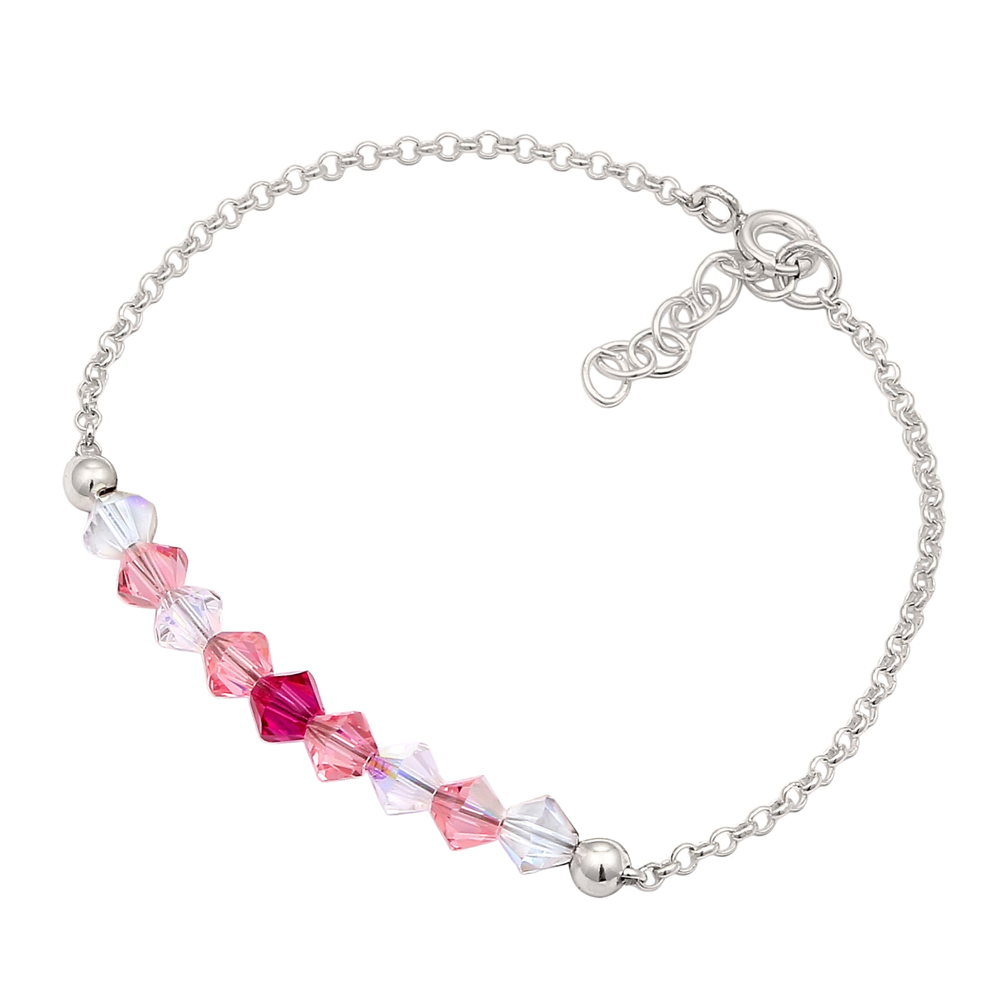 Pink - Elli | Armband | Kristall ( Pink ) | 925er Sterling Silber