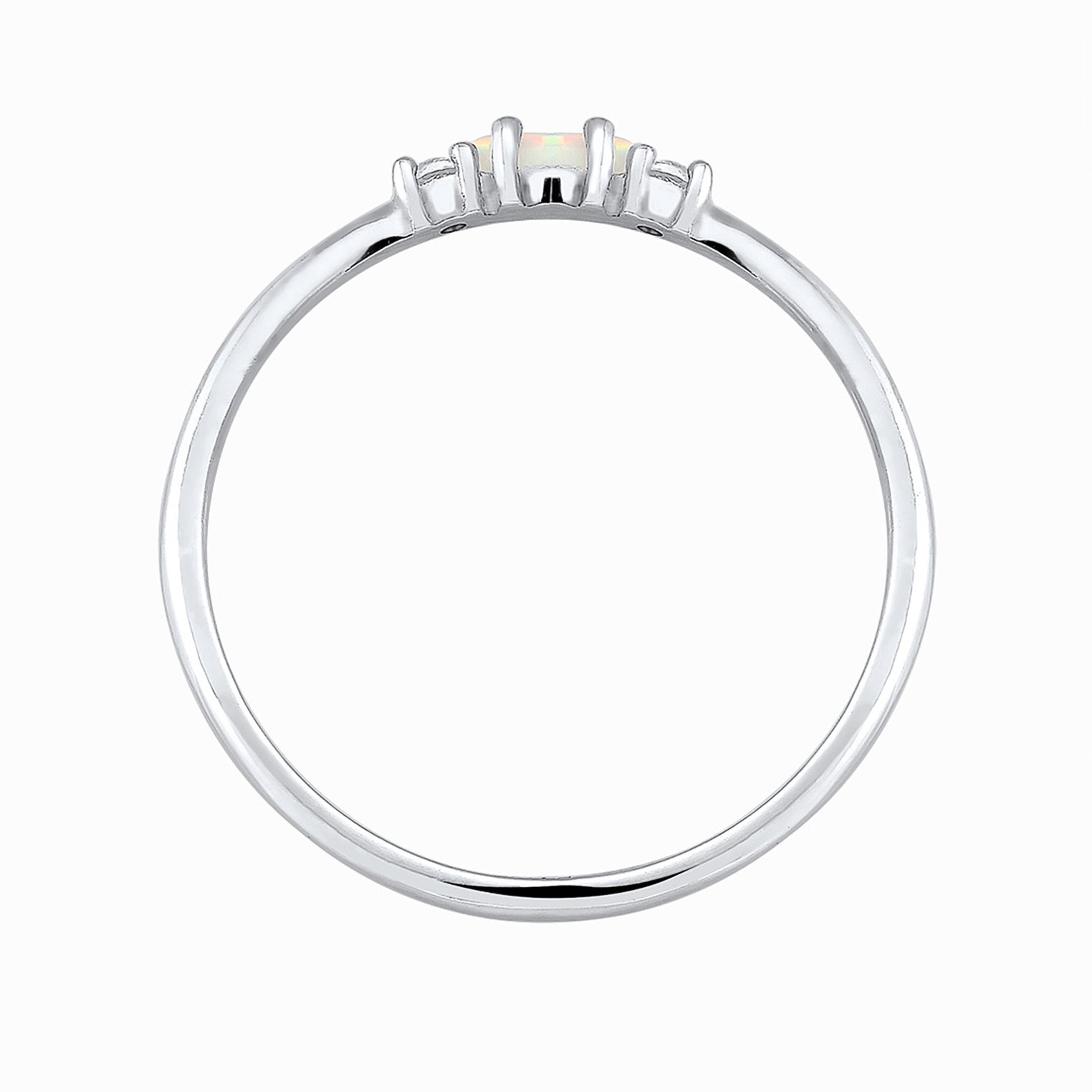 Silber - Elli | Ring | Opal ( Weiß ) | 925er Sterling Silber