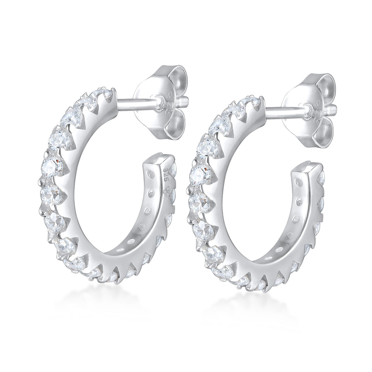 Silber - Elli | Creole | Zirkonia ( Weiß ) | 925er Sterling Silber