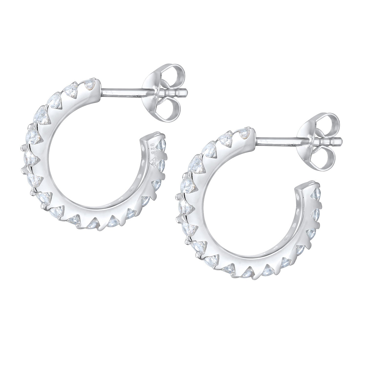 Silber - Elli | Creole | Zirkonia ( Weiß ) | 925er Sterling Silber