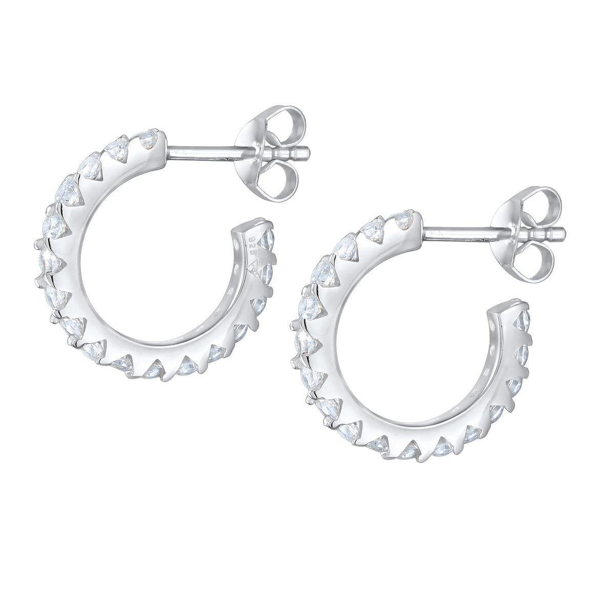 Silber - Elli | Creole | Zirkonia ( Weiß ) | 925er Sterling Silber