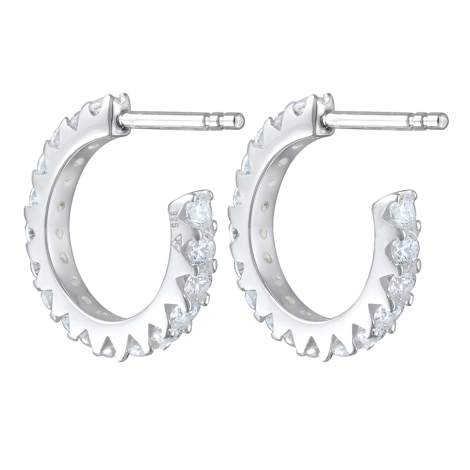 Silber - Elli | Creole | Zirkonia ( Weiß ) | 925er Sterling Silber