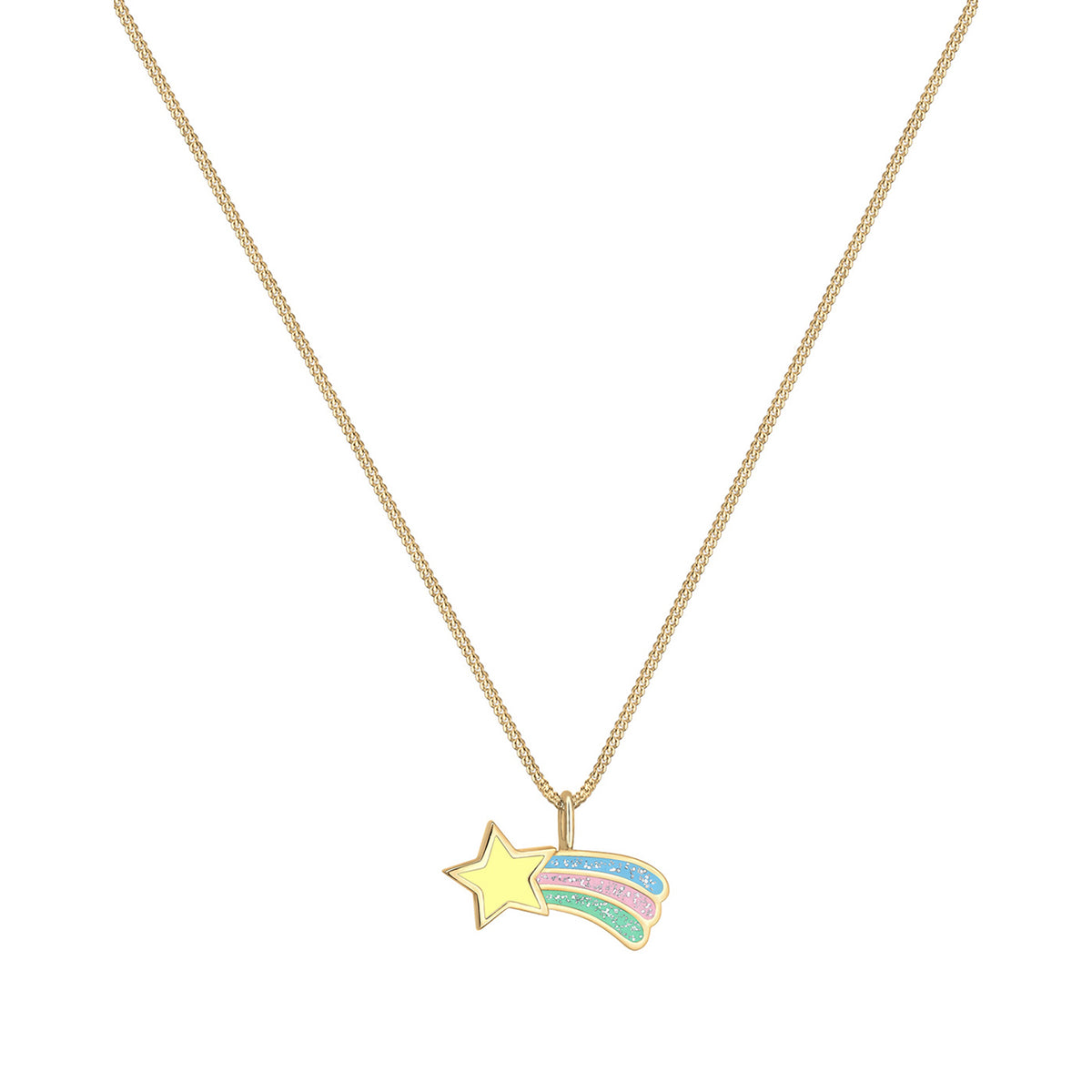 Gold - Elli | Halskette Sternschnuppe | Emaille | 925 Sterling Silber vergoldet