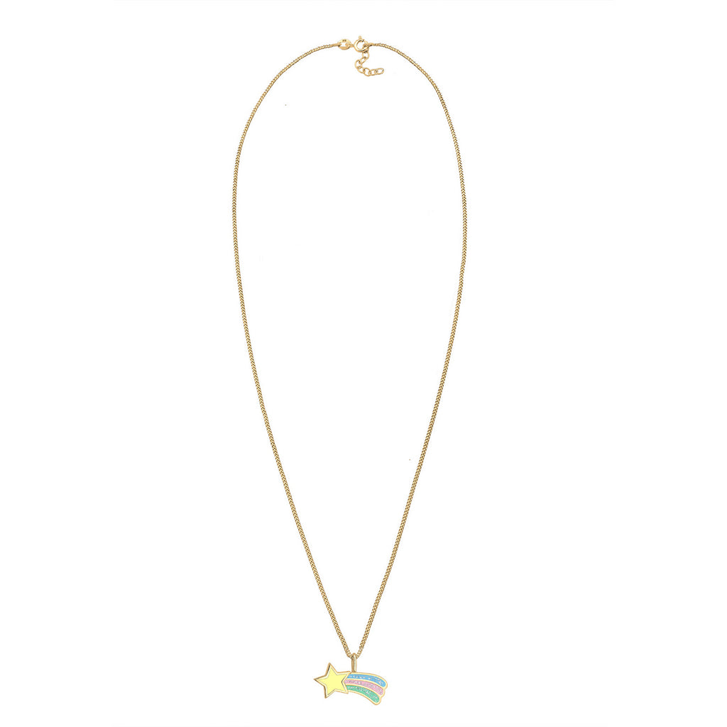 Gold - Elli | Halskette Sternschnuppe | Emaille | 925 Sterling Silber vergoldet