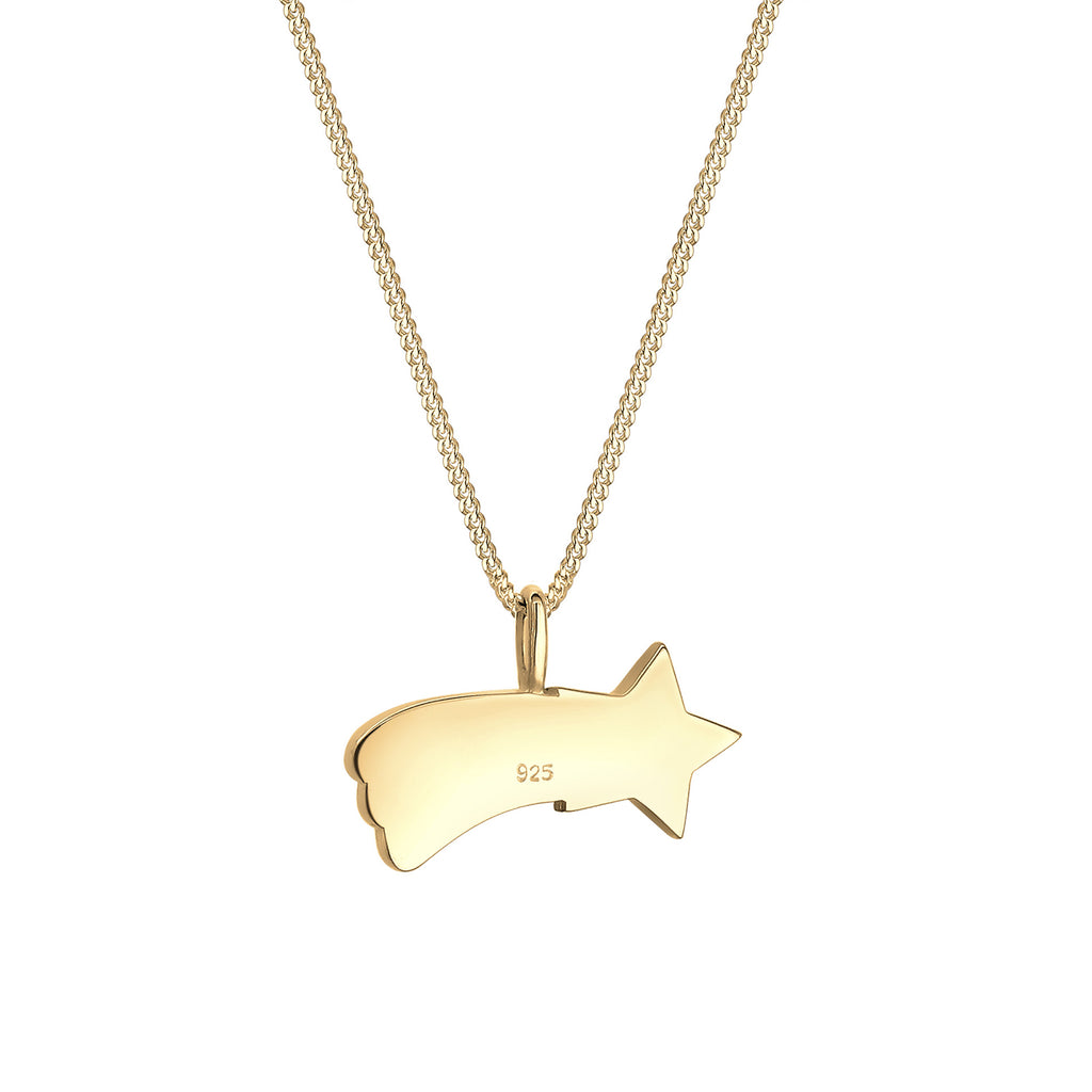 Gold - Elli | Halskette Sternschnuppe | Emaille | 925 Sterling Silber vergoldet