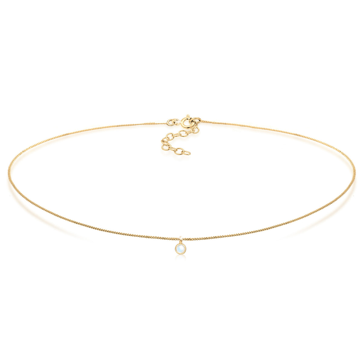 Gold - Elli | Choker | Mondstein (Weiß) | 925 Sterling Silber vergoldet