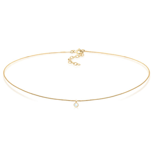 Gold - Elli | Choker | Mondstein (Weiß) | 925 Sterling Silber vergoldet