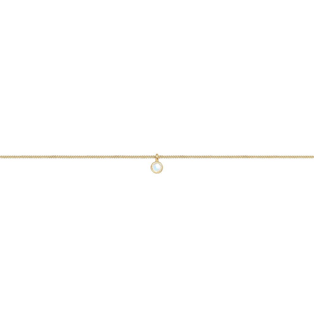 Gold - Elli | Choker | Mondstein (Weiß) | 925 Sterling Silber vergoldet