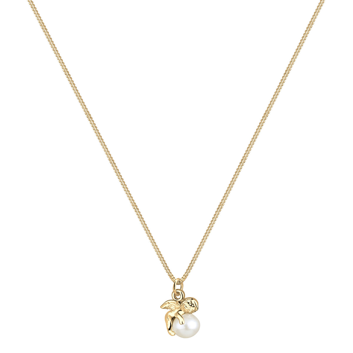 Gold - Elli | Halskette Engel | Süßwasserperle | 925 Sterling Silber vergoldet