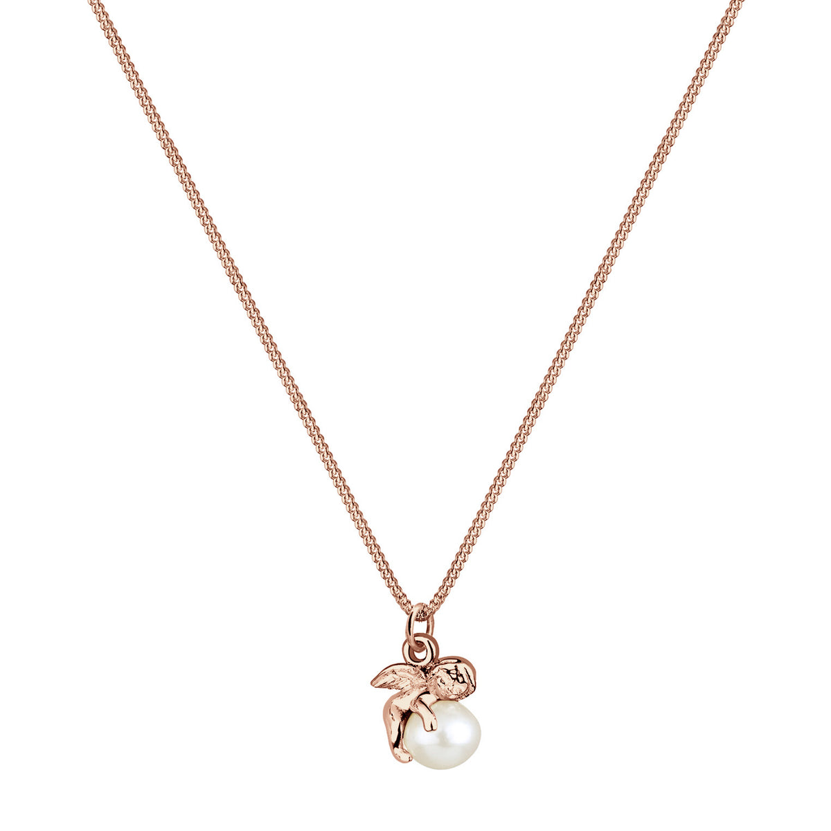 Roségold - Elli | Halskette Engel | Süßwasserperle | 925 Sterling Silber Rosegold