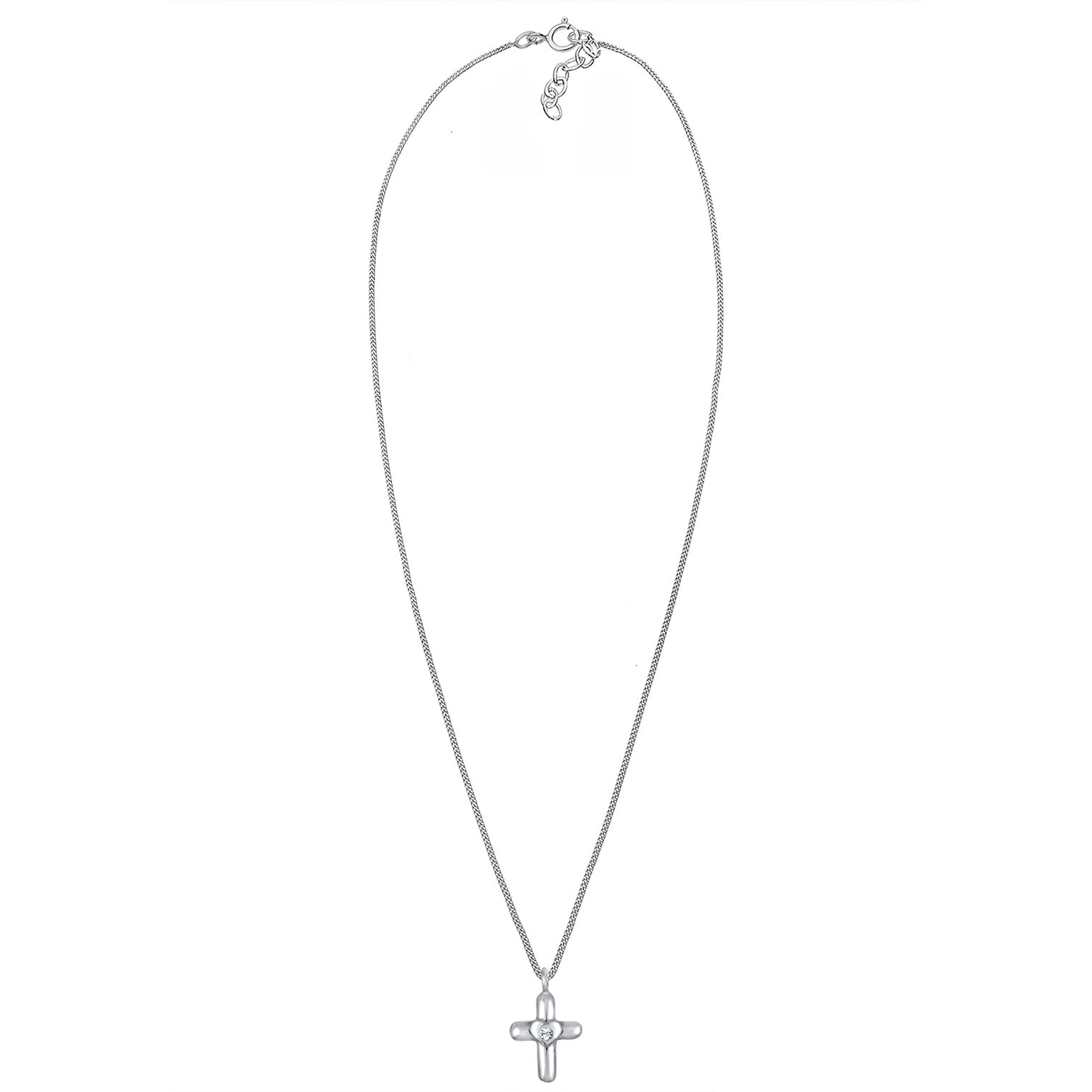 Silber - Elli | Halskette Herz | Mit Kristallen von Swarovski® (Weiß) | 925er Sterling Silber