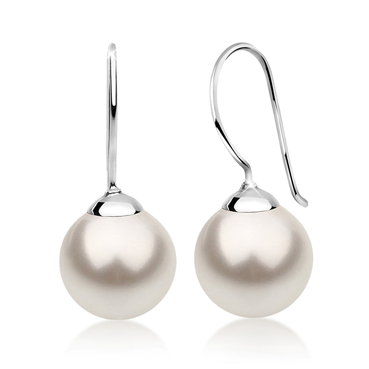 Weiß - Nenalina | Ohrhänger | Perle | 925er Sterling Silber