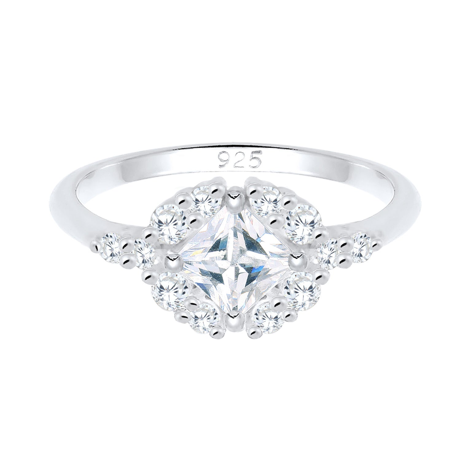 Silber - Elli PREMIUM | Verlobungsring | Zirkonia ( Weiß ) | 925er Sterling Silber