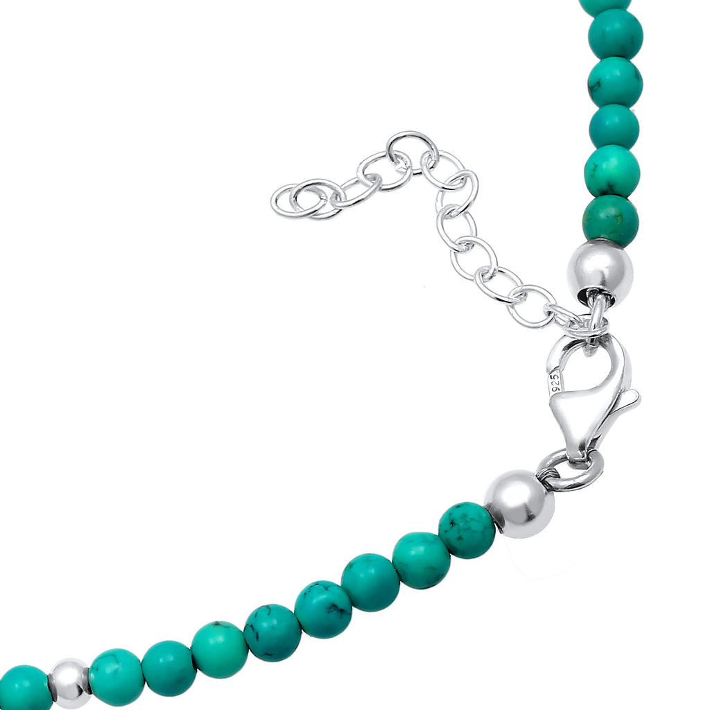 Türkis - Nenalina | Glieder-Fußkettchen | Howlith ( Türkis ) | 925er Sterling Silber