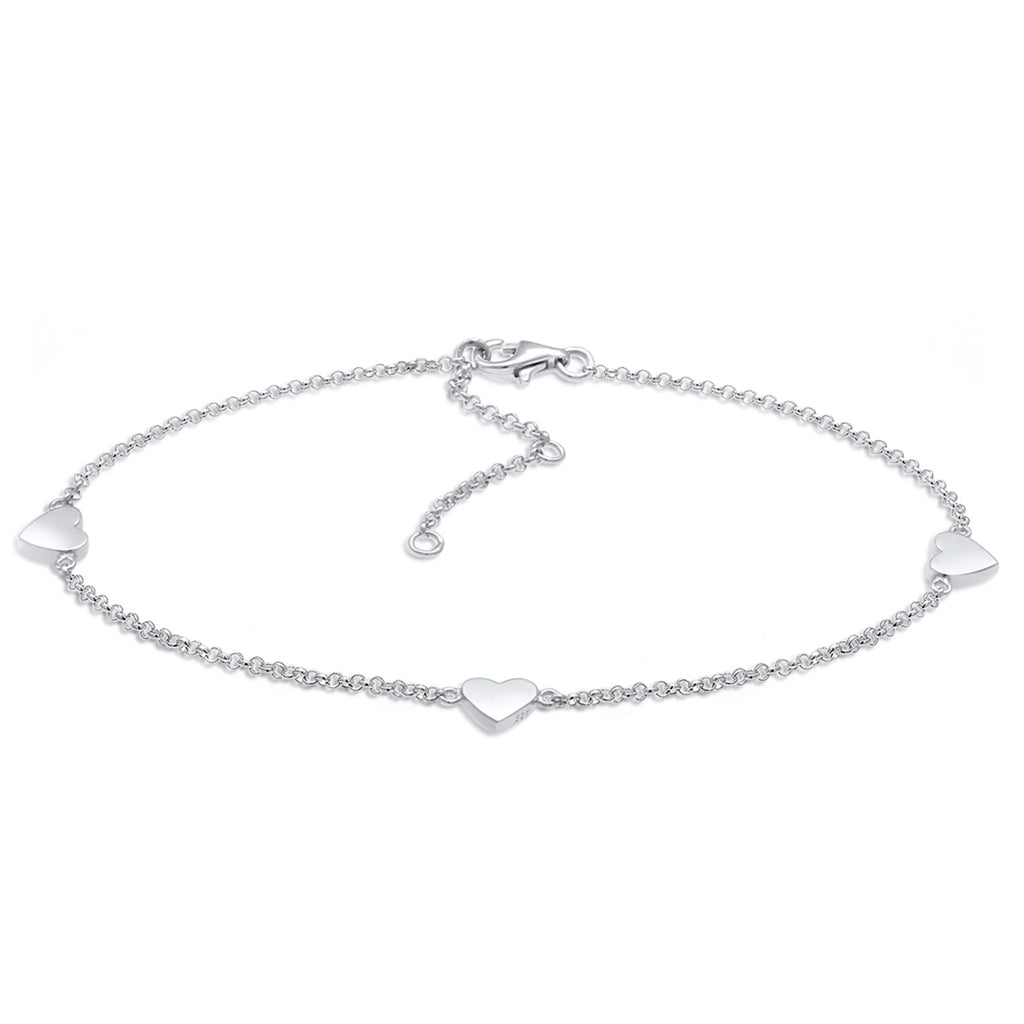Silber - Nenalina | Fußkettchen Herz | 925er Sterling Silber