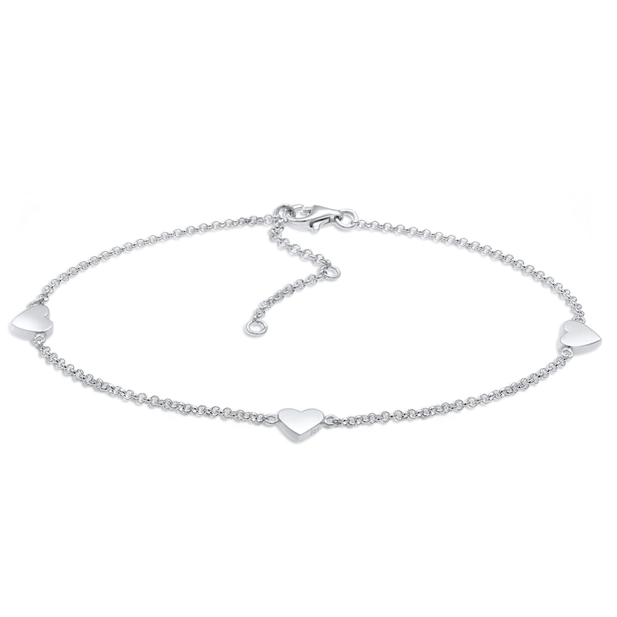 Silber - Nenalina | Fußkettchen Herz | 925er Sterling Silber