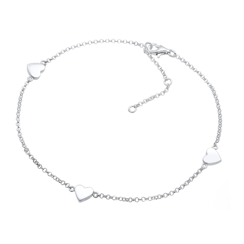Silber - Nenalina | Fußkettchen Herz | 925er Sterling Silber