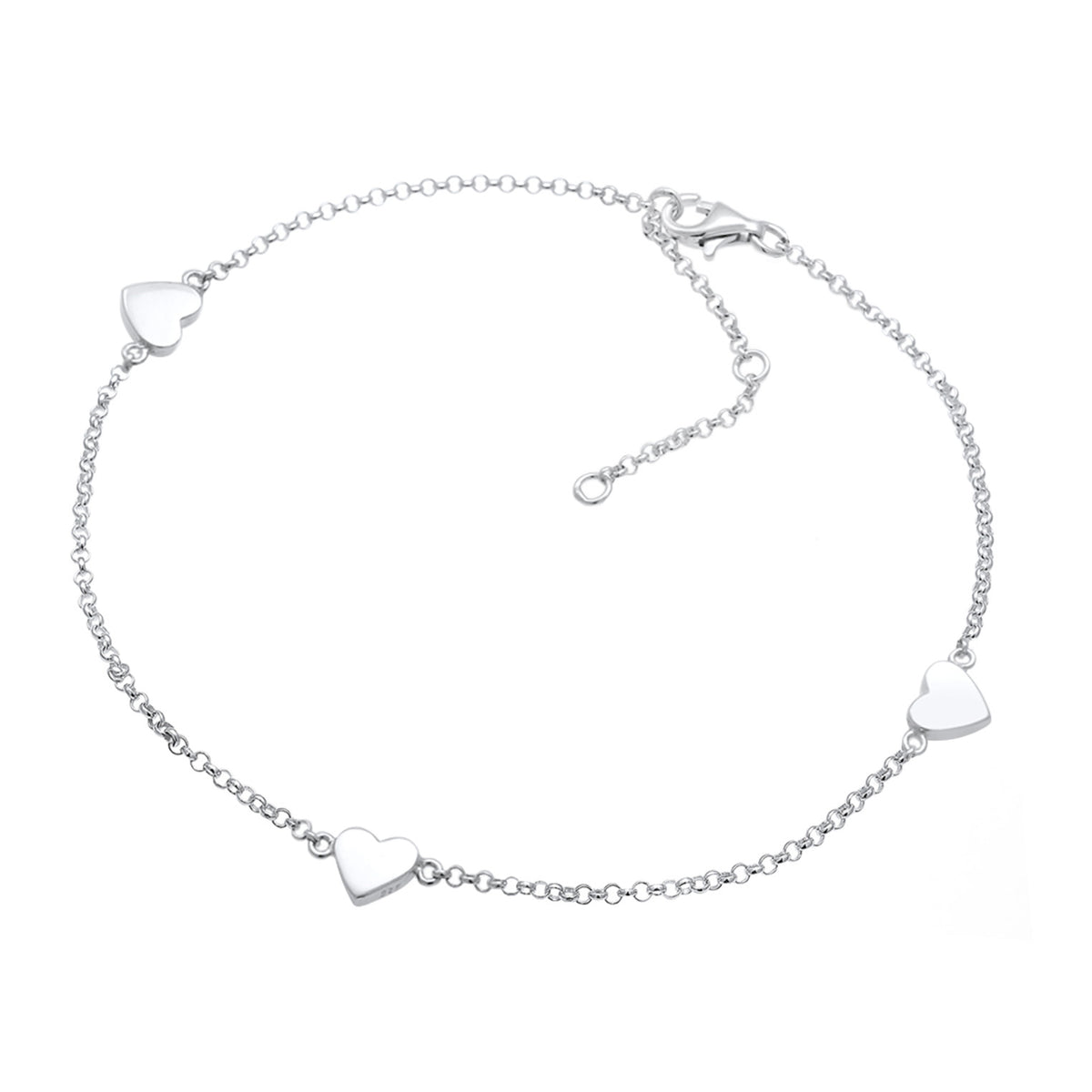 Silber - Nenalina | Fußkettchen Herz | 925er Sterling Silber