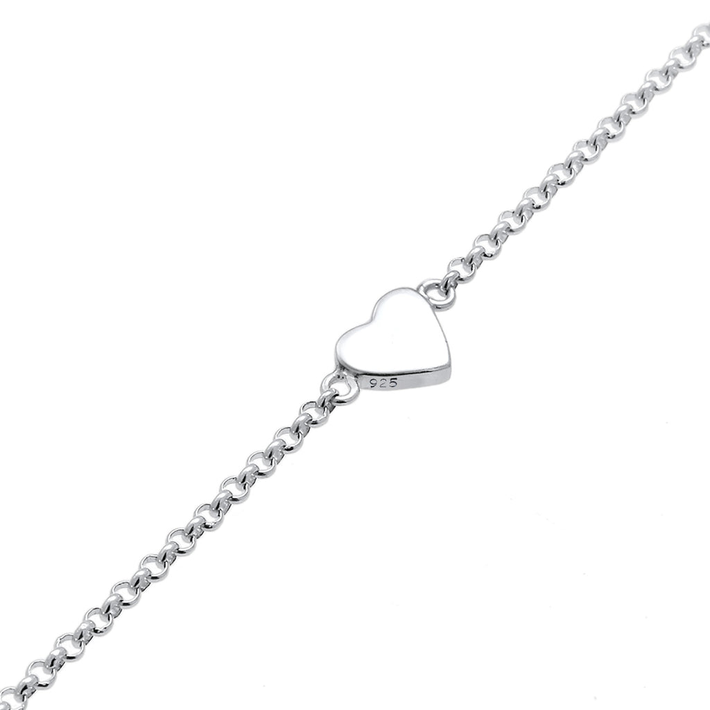 Silber - Nenalina | Fußkettchen Herz | 925er Sterling Silber