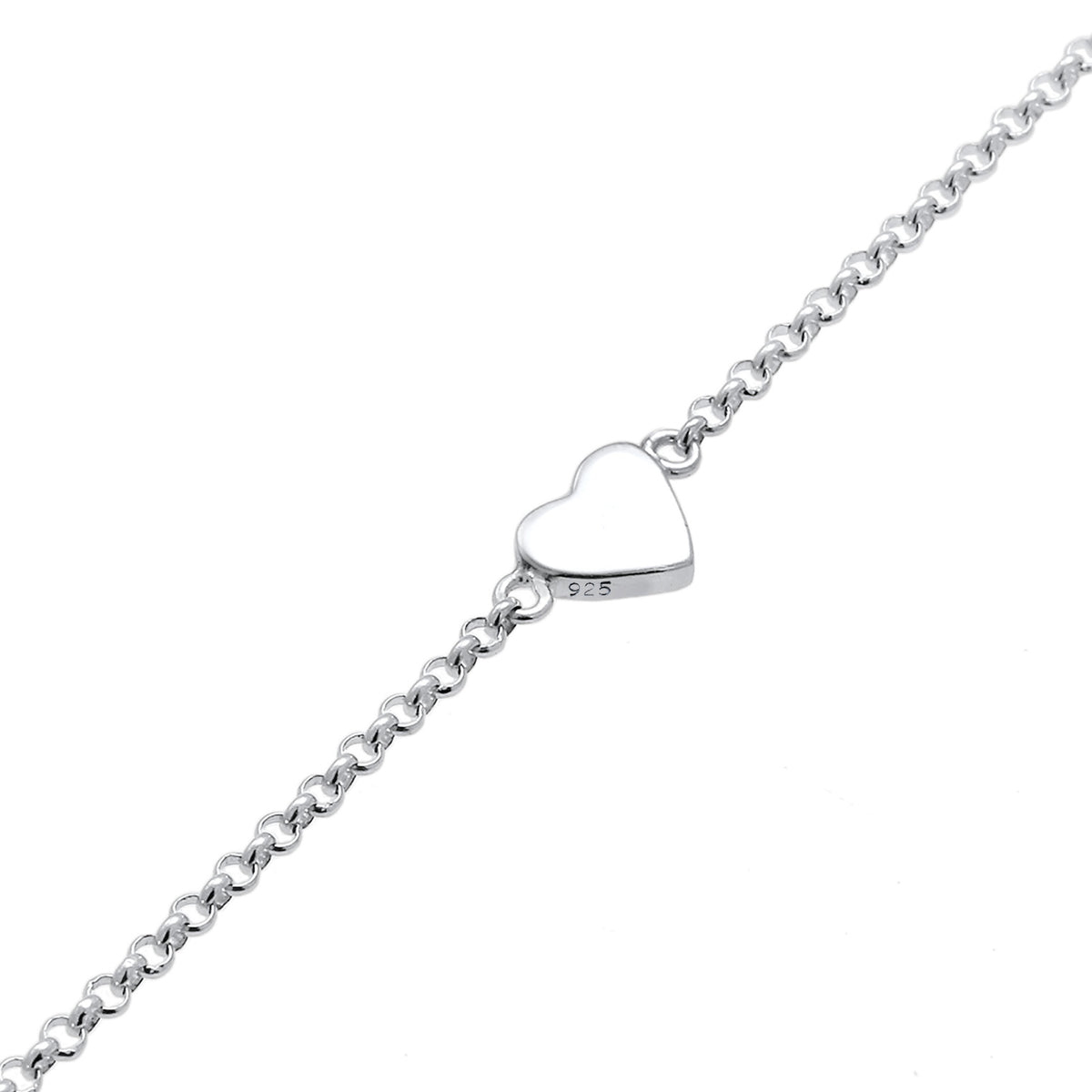 Silber - Nenalina | Fußkettchen Herz | 925er Sterling Silber