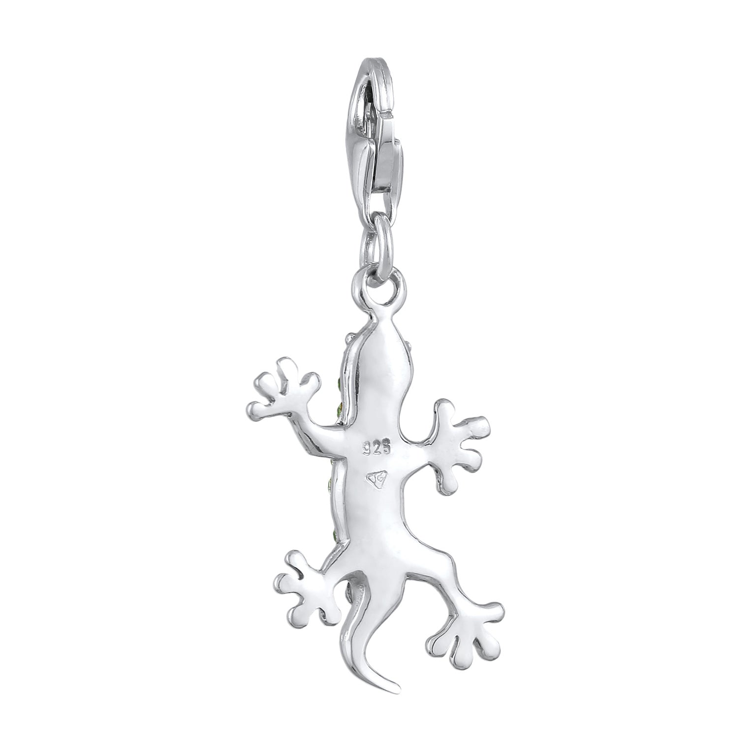 Silber - Nenalina | Charm Gecko | Kristall ( Schwarz ) | 925er Sterling Silber