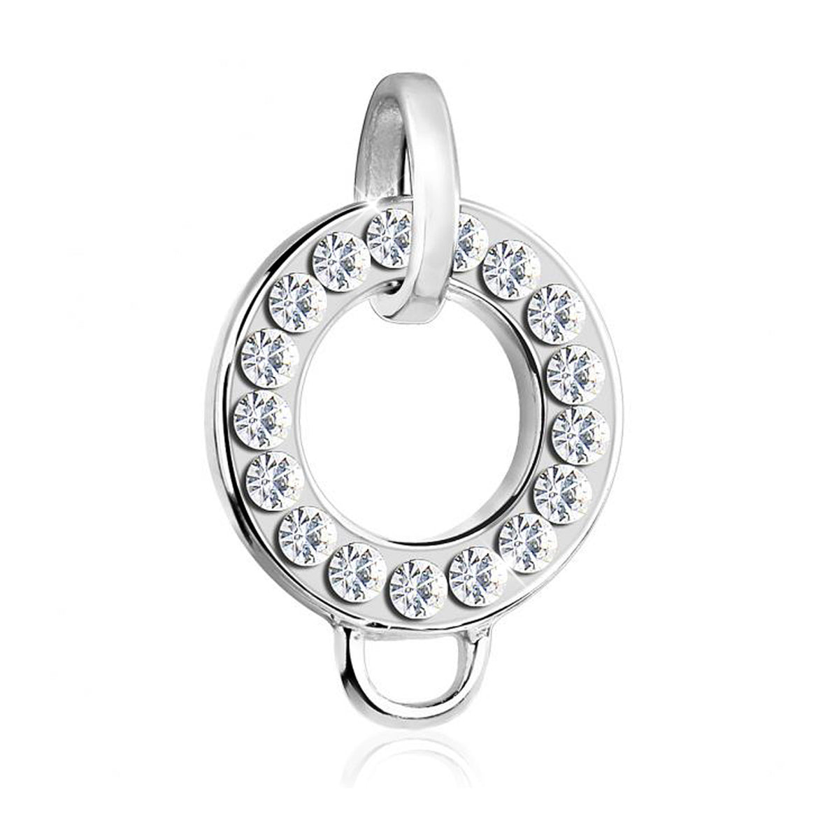 Silber - Nenalina | Charmträger | Kristall (Weiß) | 925er Sterling Silber