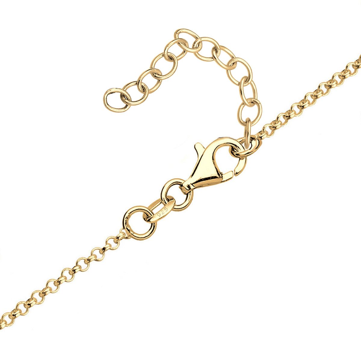 Gold - Elli | Halskette Plättchen Astro | Mit Kristallen von Swarovski® (Weiß) | 925 Sterling Silber vergoldet