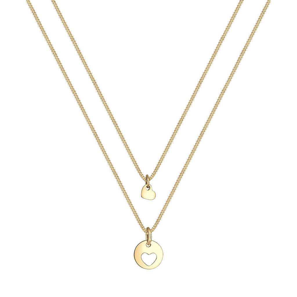 Gold - Elli | Halskettenset Herz Mutter Kind | 925 Sterling Silber vergoldet