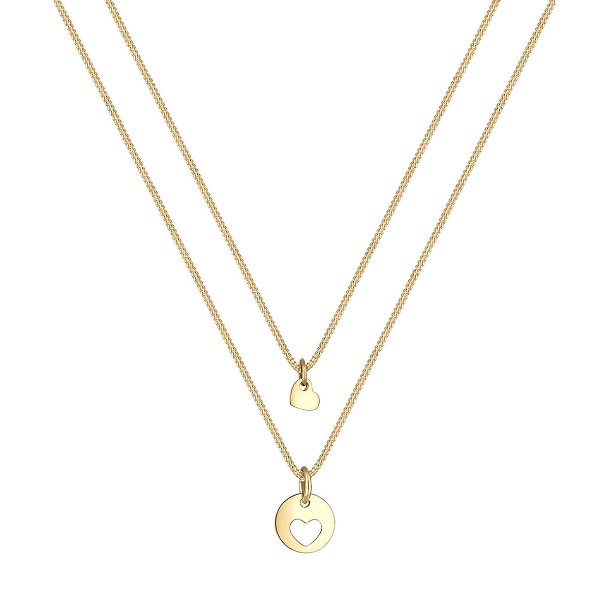 Gold - Elli | Halskettenset Herz Mutter Kind | 925 Sterling Silber vergoldet