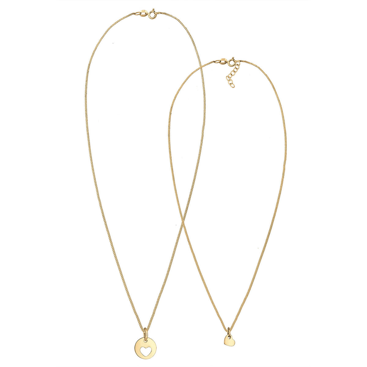 Gold - Elli | Halskettenset Herz Mutter Kind | 925 Sterling Silber vergoldet