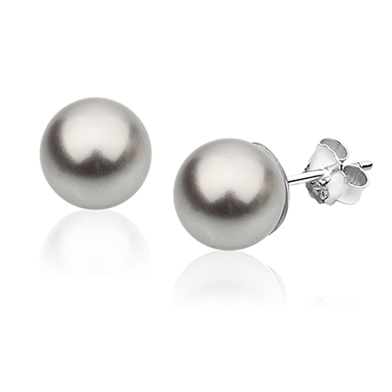 Grau - Nenalina | Ohrstecker | Perle | 925er Sterling Silber