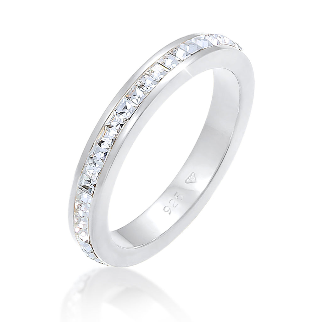 Silber - Elli PREMIUM | Bandring | Kristall (Weiß) | 925er Sterling Silber